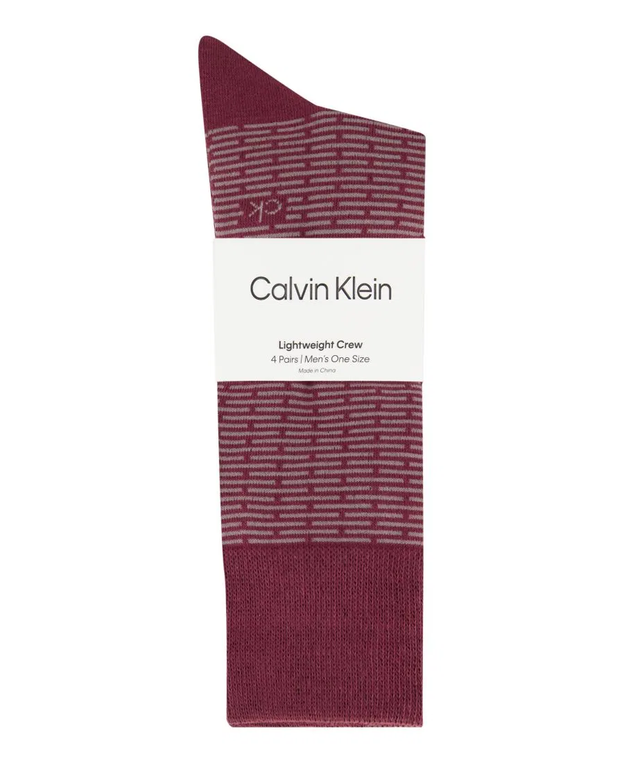 Мужские хлопковые носки средней высоты, комплект из 4 штук Calvin Klein, Red/Beige/Pink/Gray — фото 2