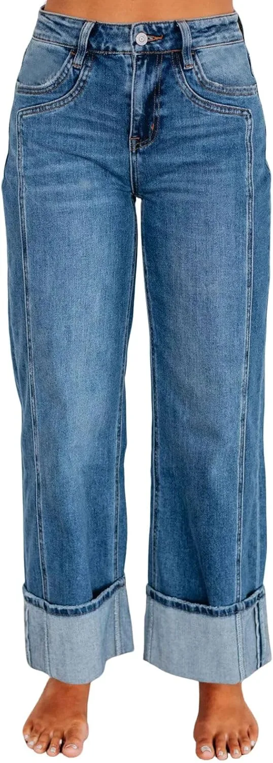 

Женские джинсы utcoco Casual Baggy Mid Rise Straight Tube