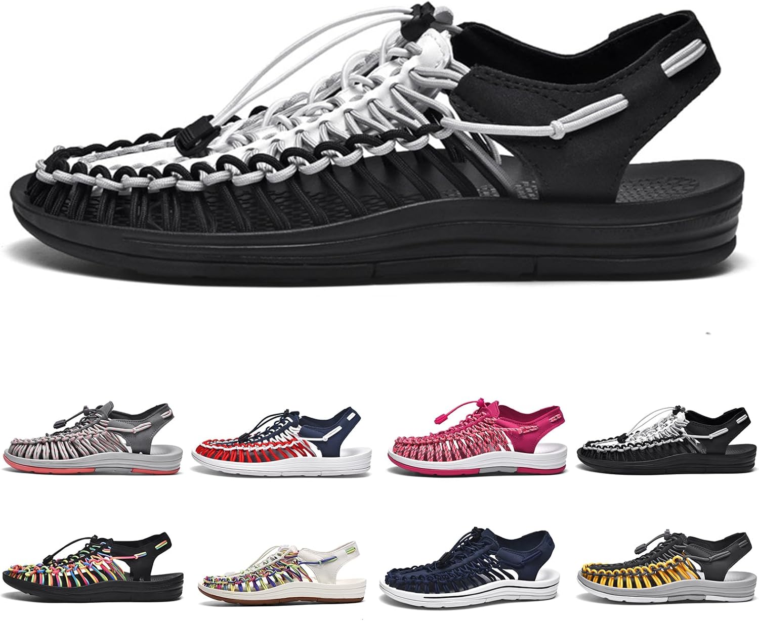 

Крупный размер унисекс спортивные сандалии на веревке, мужские рыбацкие туфли, женские ручные плетеные туфли, удобные легкие пляжные сандалии для пар Gezolligheid, Bwhite