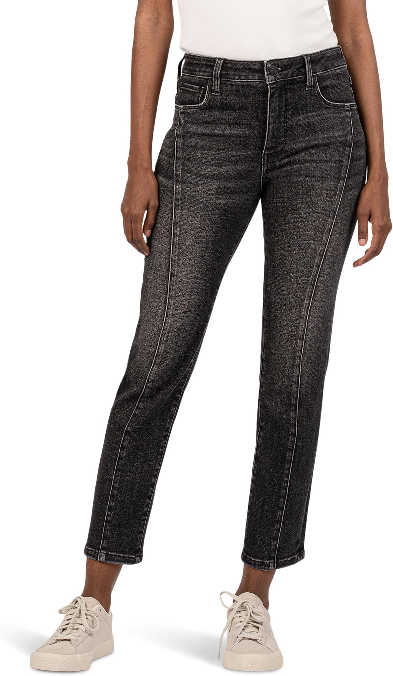 

Джинсы KUT from the Kloth Petite Reese High Rise Fab Ab Ankle Straight-Frt Princess, Create