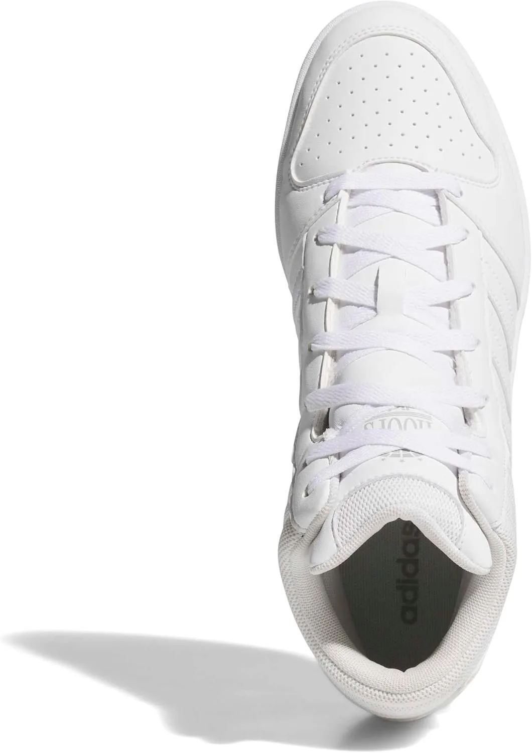 Кроссовки Adidas Unisex Hoops Mid Classic, белый/серый — фото 2