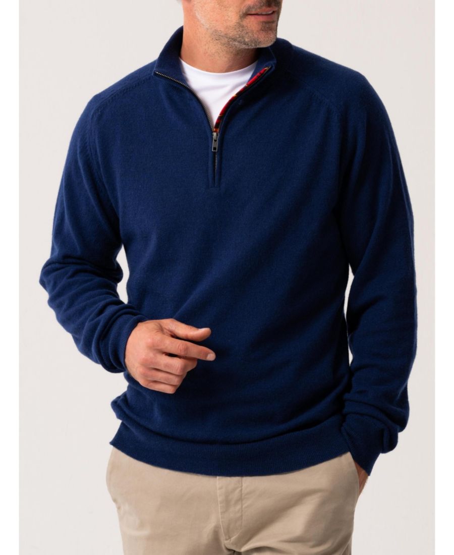 

Мужской кашемировый свитер с четырьмя молниями Koy Clothing, Navy