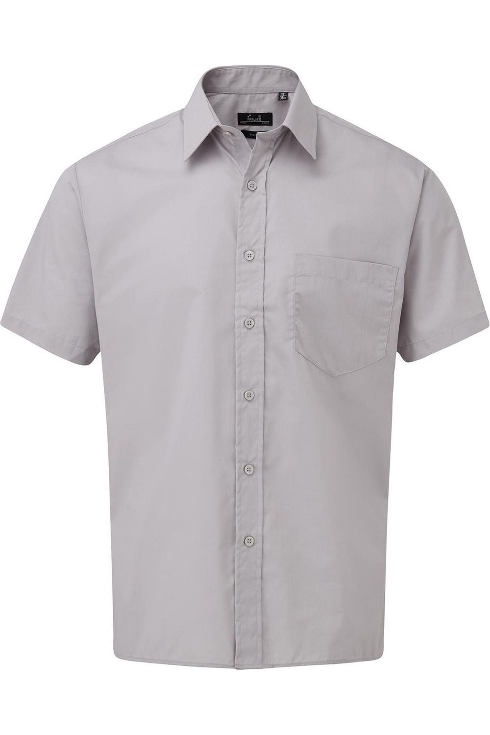 

Рубашка Premier Poplin с коротким рукавом, серебряный