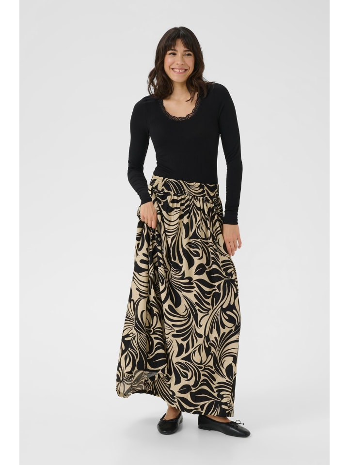 

Kaffe Юбка KAcelia А-образного силуэта, серо-черная с графическим принтом