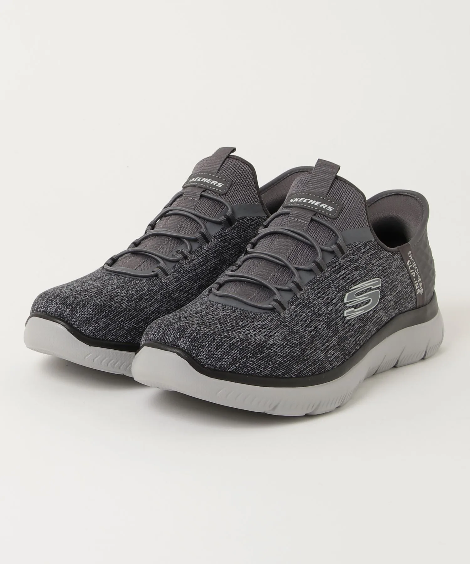 Мужские серые кроссовки с технологией Hands Free Slip-ins SUMMITS - KEY PACE SKECHERS