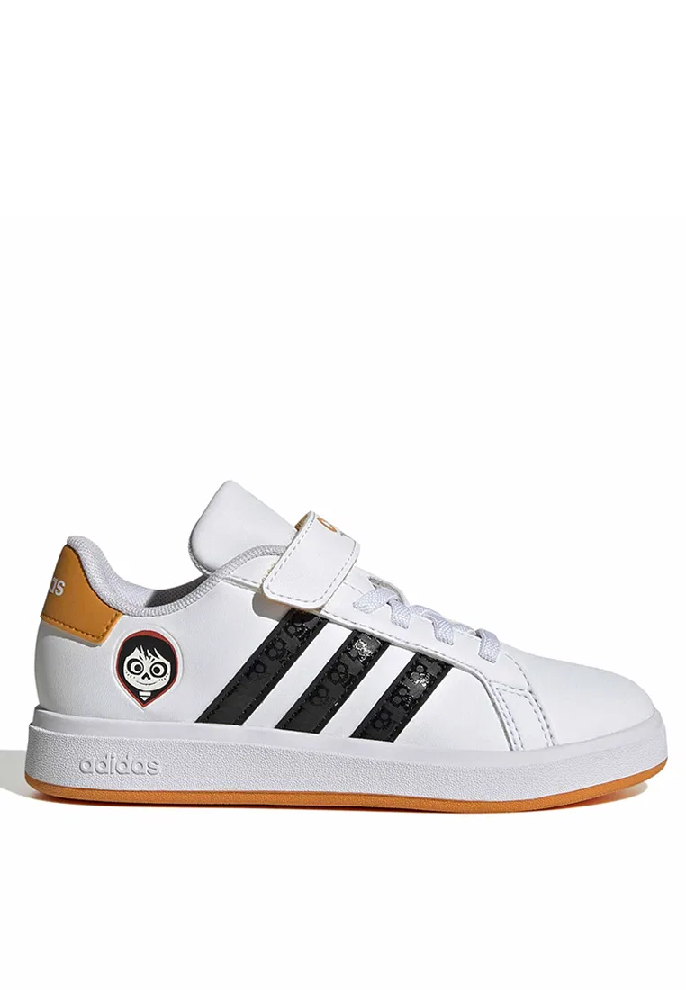 Кроссовки детские, коллаборация с Disney Coco, Adidas, белый/черный/оранжевый