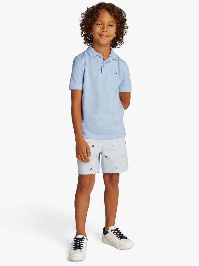 

Детский поло с коротким рукавом с флагом Tommy Hilfiger, Breezy Blue