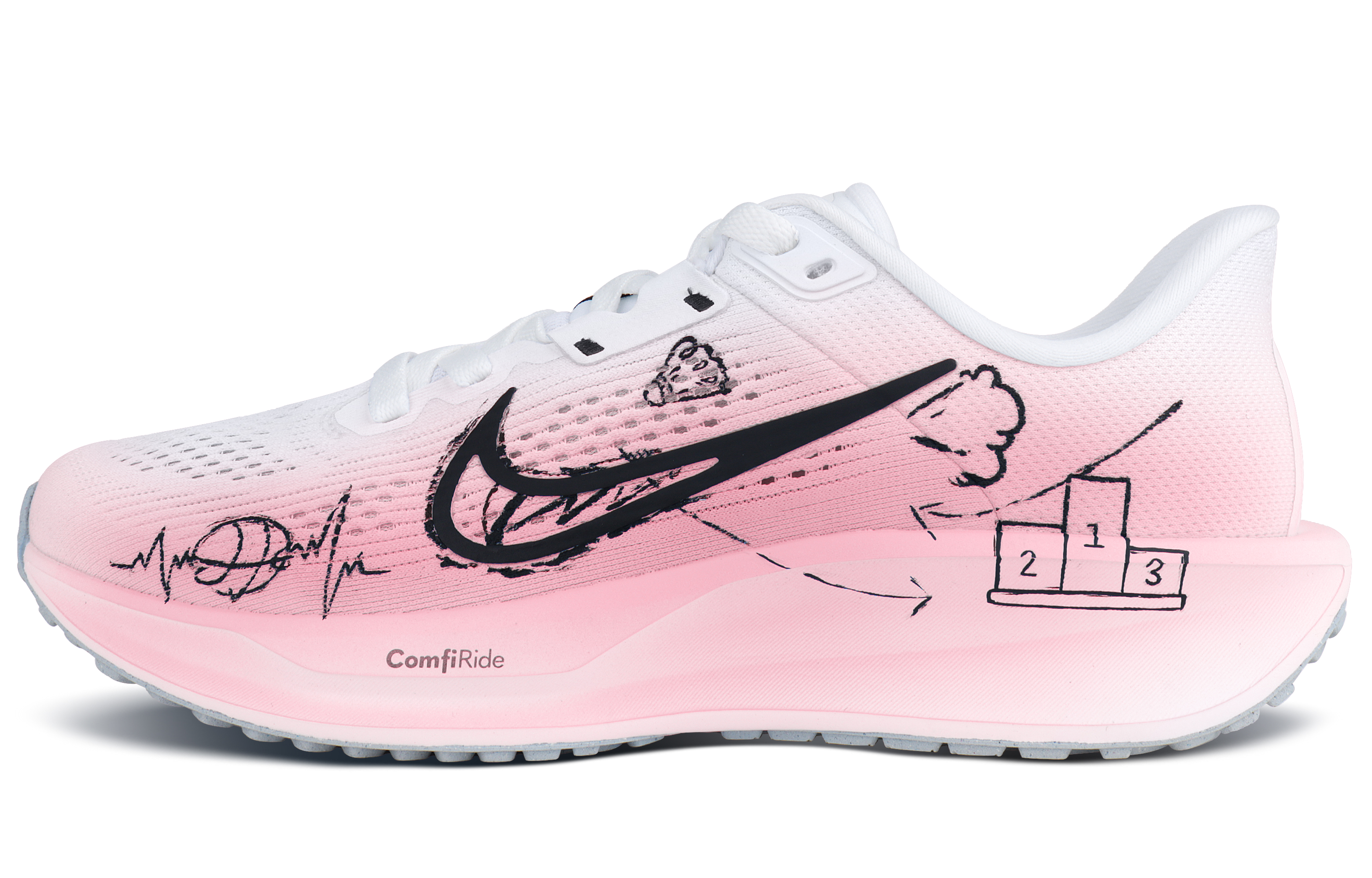 

Nike Кроссовки для бега Quest 6 Low Top Casual City Commute мужские, розовые, белые