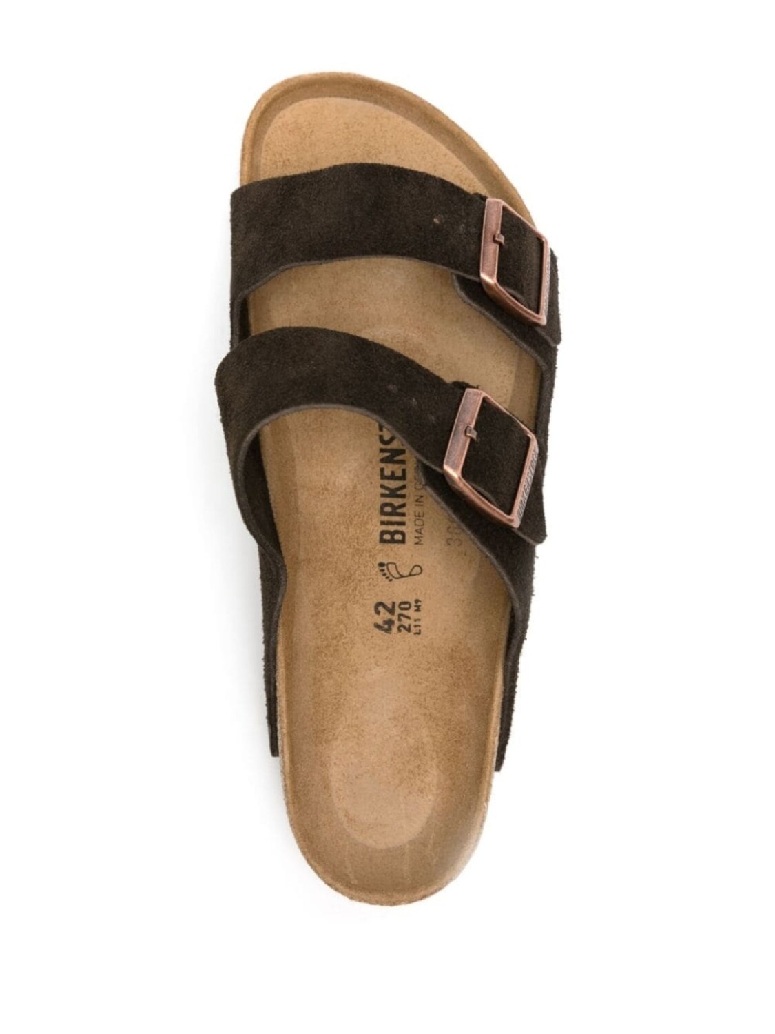Сандалии Birkenstock Arizona Suede Leather, мокко — фото 4