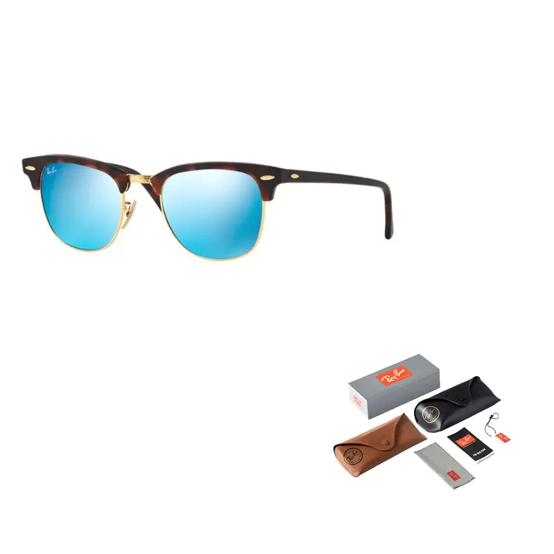 

RayBan Солнечные очки Ray Ban в квадратной оправе панцирь черепахи, Sky Blue