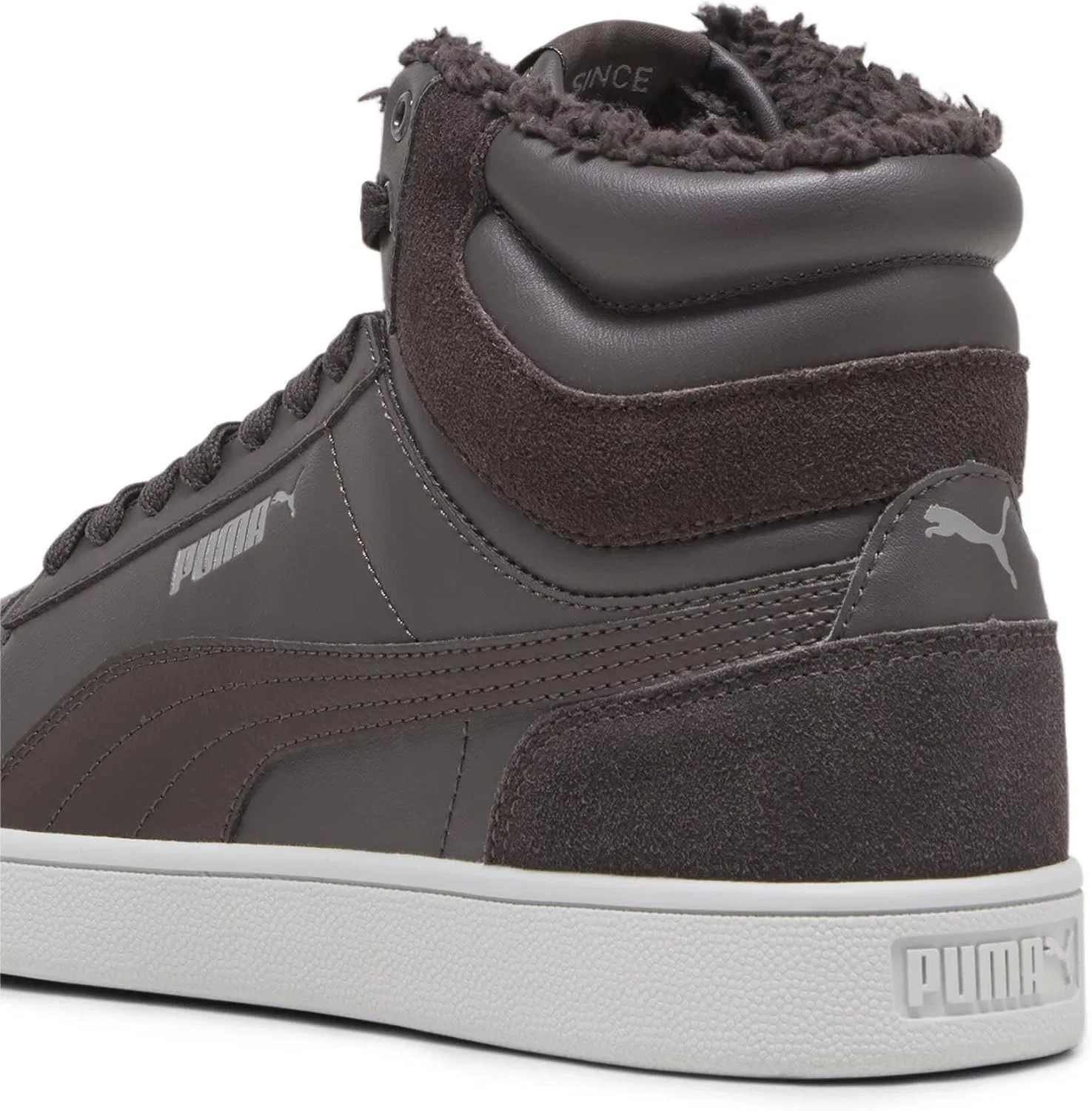 Кроссовки Puma Shuffle Mid Fur унисекс, Grey Flat Dark Gray Cast Iron Cool Light Gray — фото 3