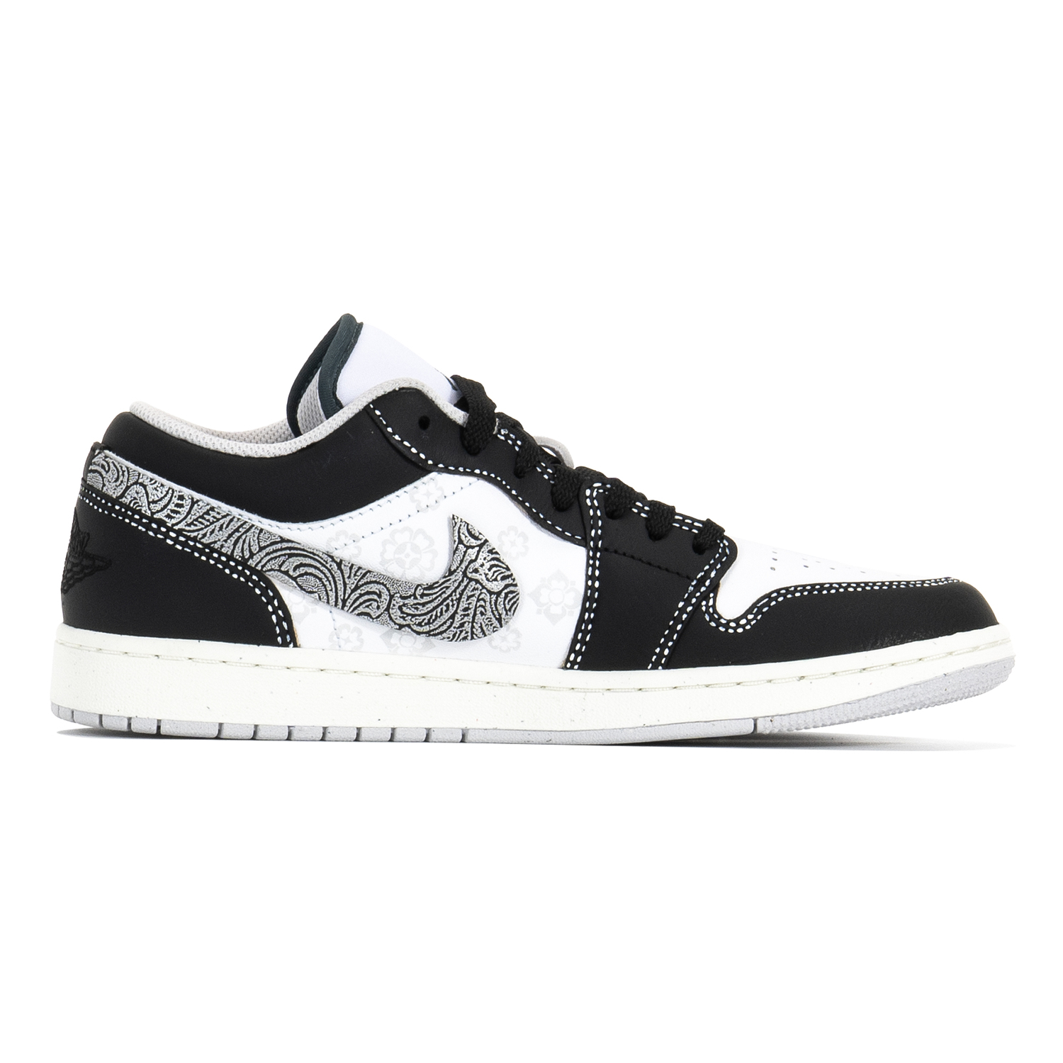 Кроссовки баскетбольные Air 1 Vintage мужские низкие Black/White/Silver Jordan — фото 2
