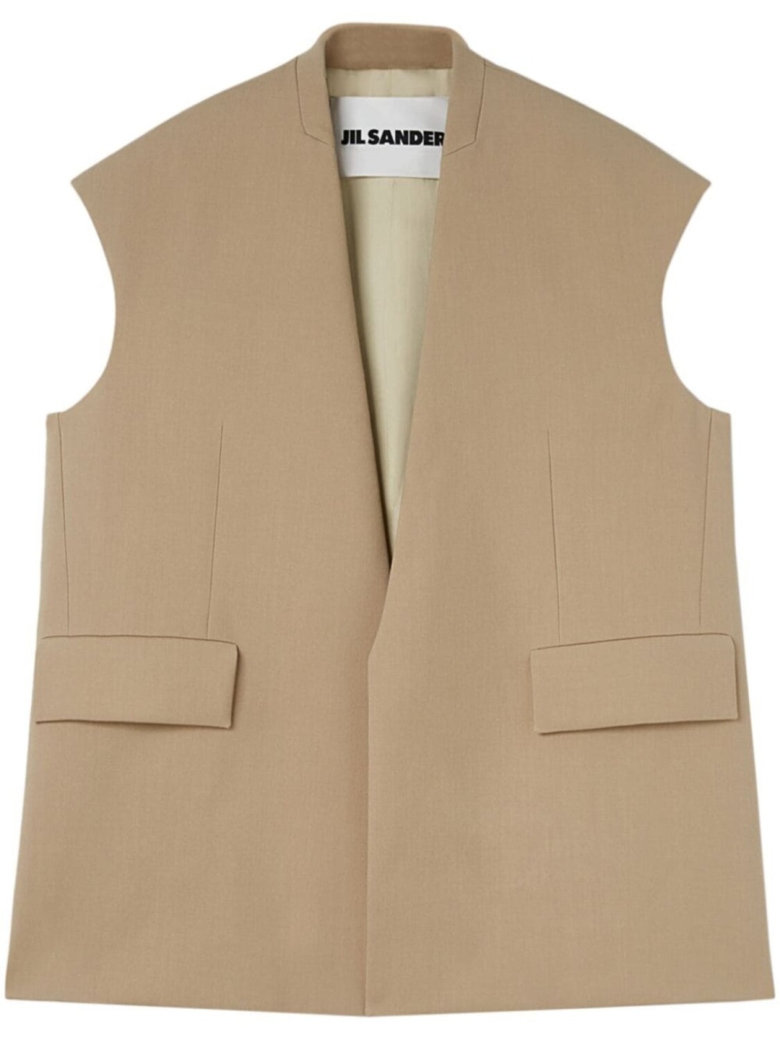

Jil Sander шерстяной жилет строгого кроя, нейтральный цвет