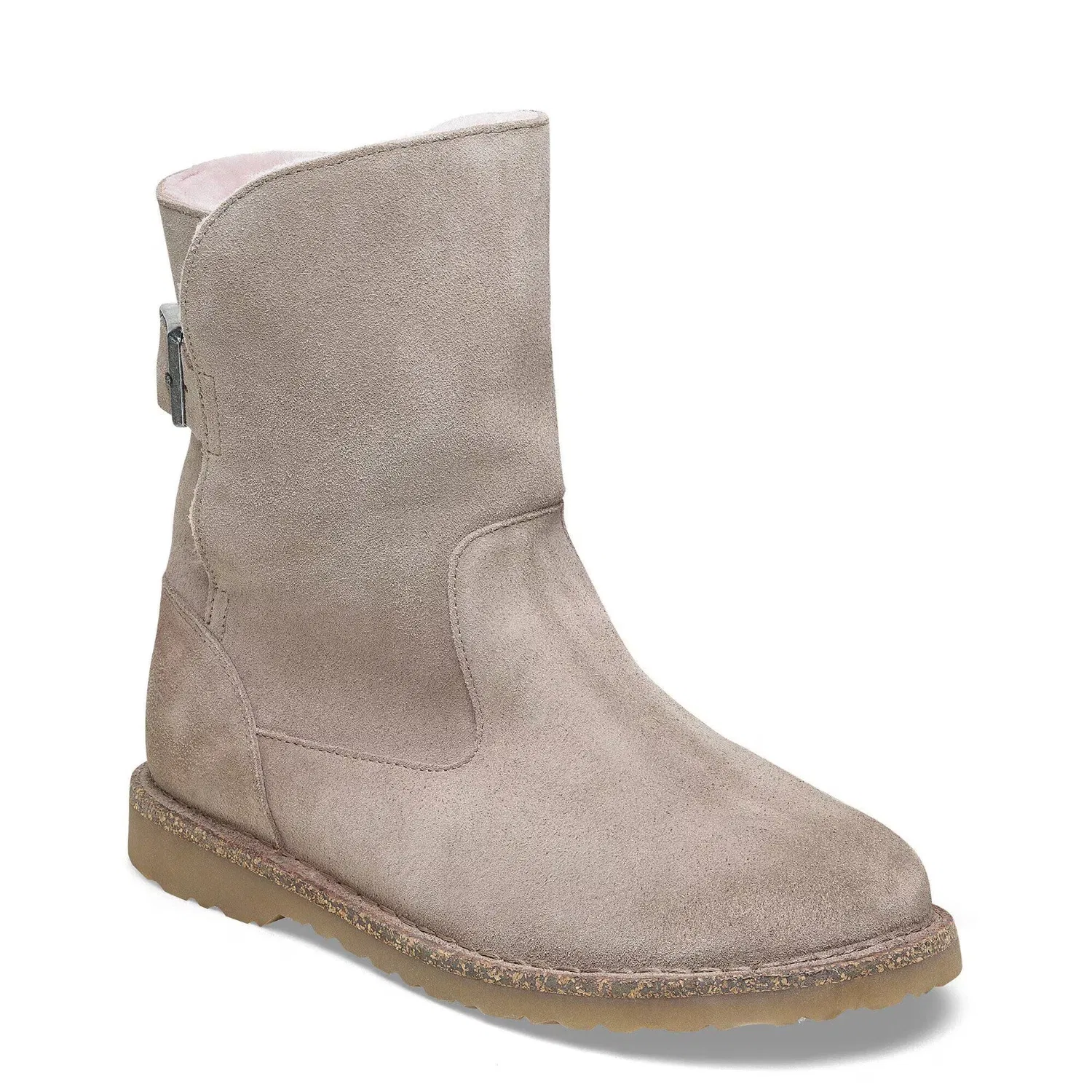 Мужские ботинки Birkenstock Uppsala 102342, серо-бежевые, замшевые, с меховой отделкой, модель HAWK3158