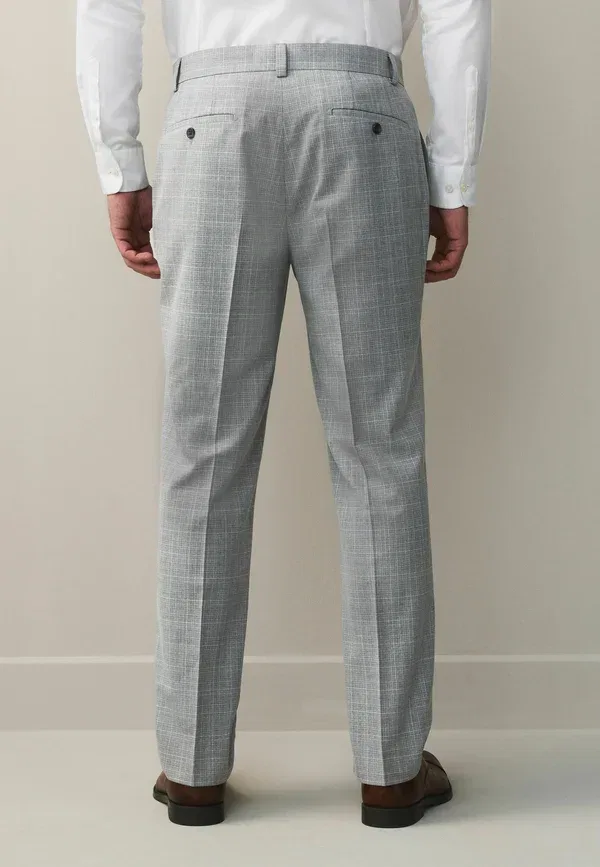 Брюки Next Regular fit textured check smart, светло-серый — фото 2