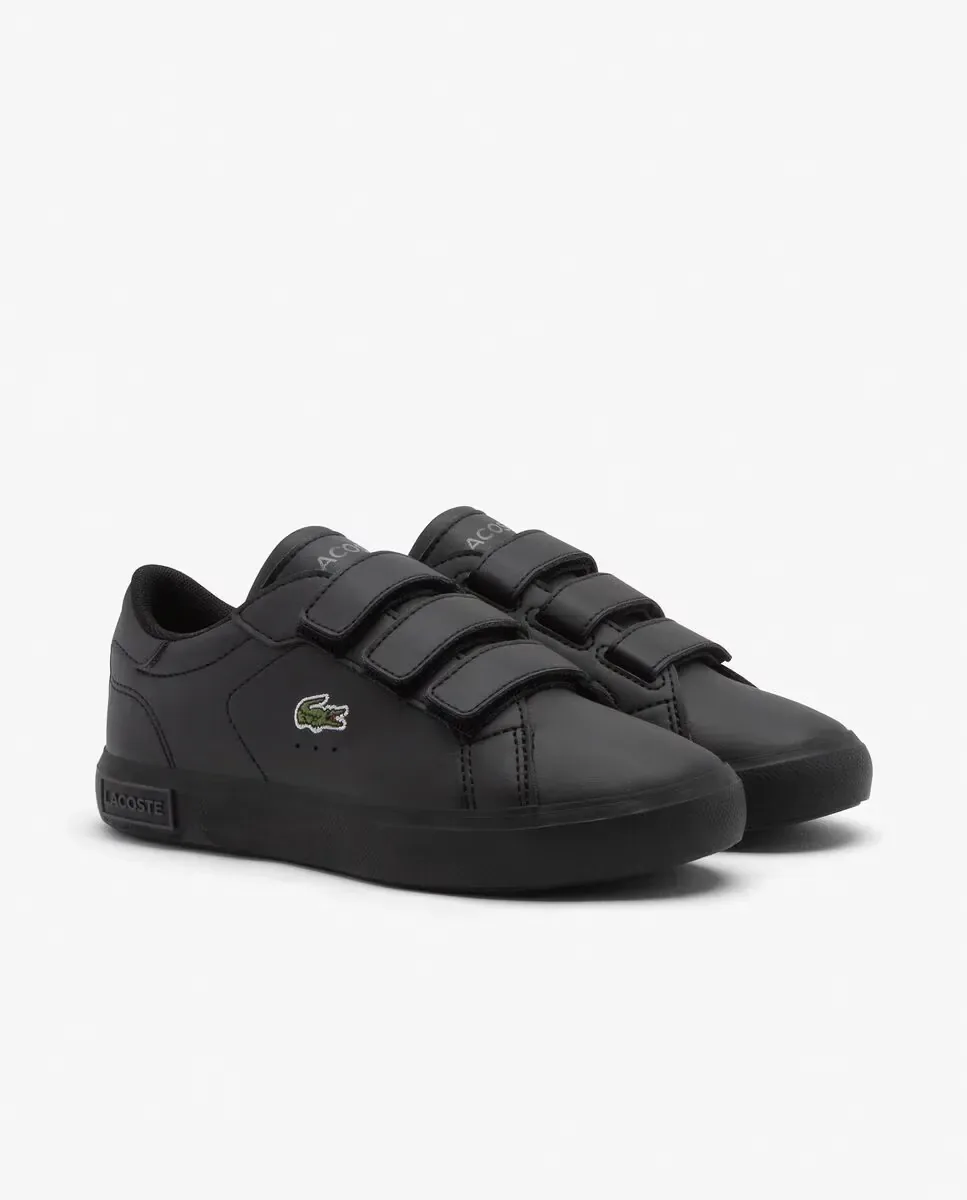 Lacoste Детские универсальные спортивные кроссовки Powercourt черного цвета — фото 3