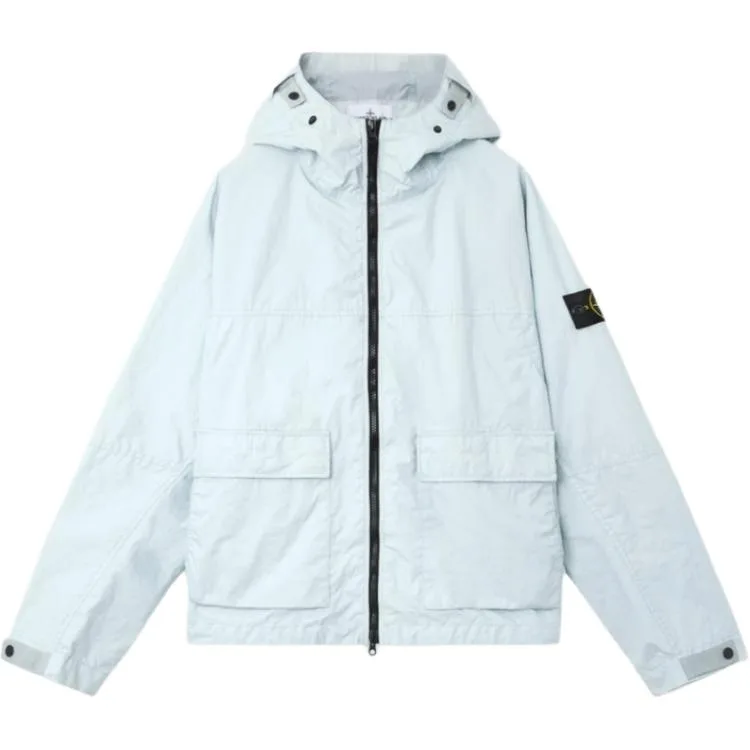 Куртка с капюшоном и лого-патчем STONE ISLAND, Sky Blue