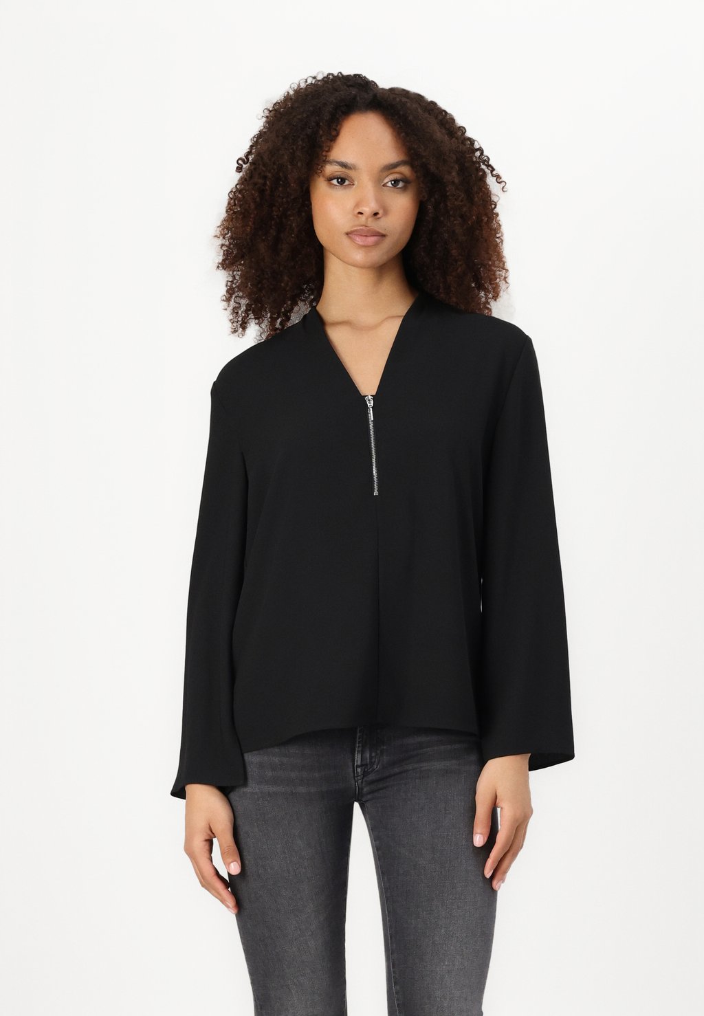 

Блуза HEAVY GEORGETTE ZIP Calvin Klein, черный