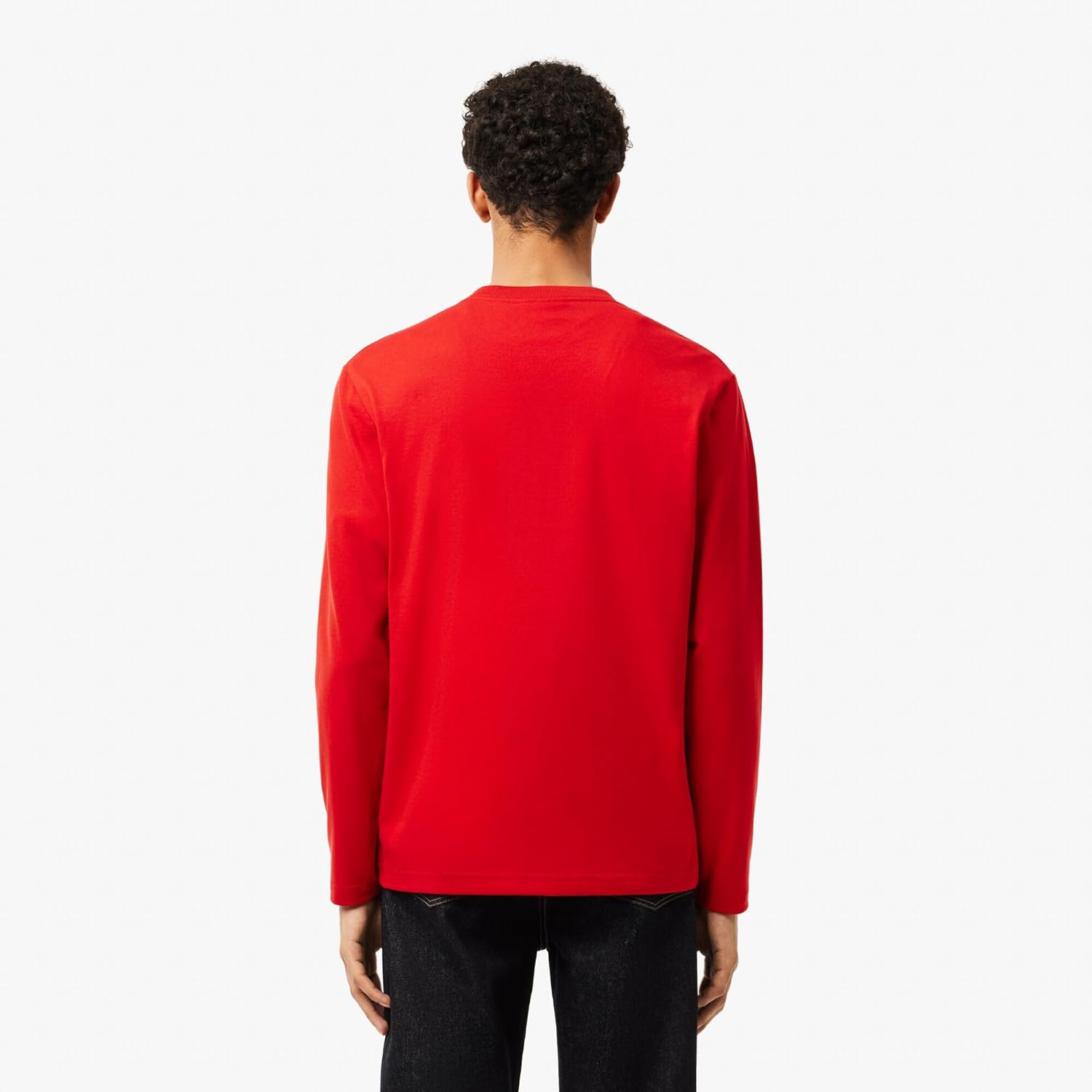 Мужская футболка с длинными рукавами из хлопкового трикотажа Lacoste, Red — фото 3
