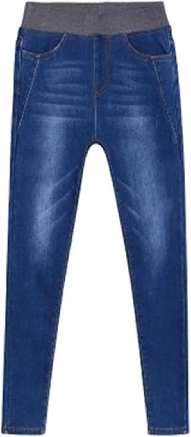 Джинсы с флисовой подкладкой, Women's Fleece Lined Skinny Jeans, темно-синие — фото 4