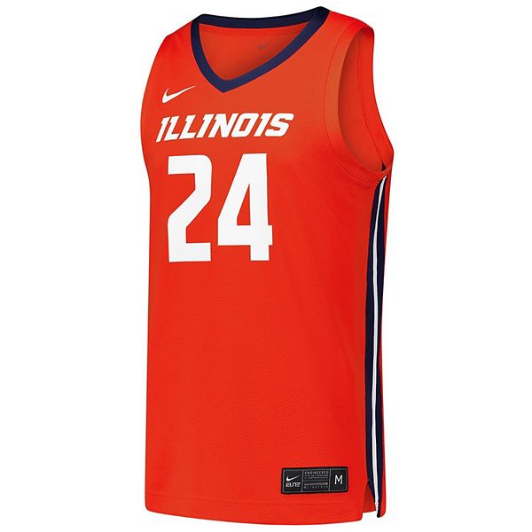 Мужская баскетбольная майка illinois fighting illini #24 оранжевая Nike — фото 3