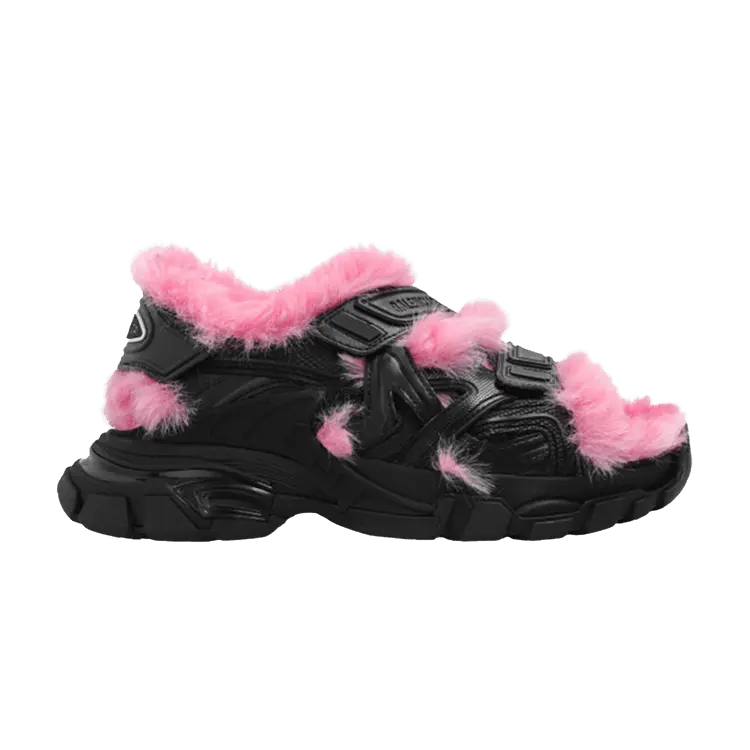 Сандалии Balenciaga Balenciaga Wmns Track Sandal 'Black Pink Faux Fur', черный