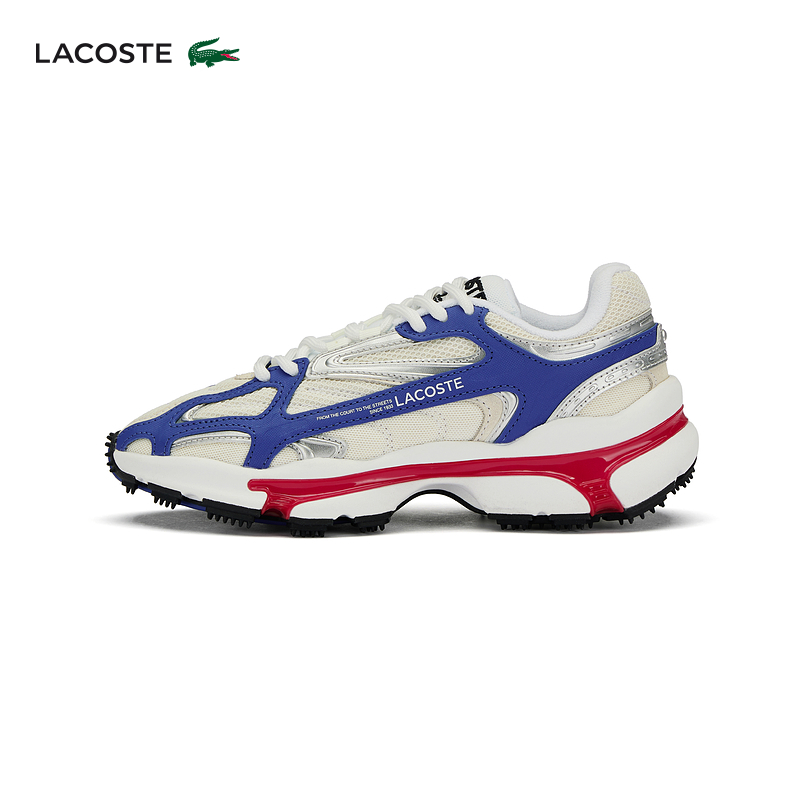 

Кроссовки женские Lacoste из крокодиловой кожи, белый / красный / синий