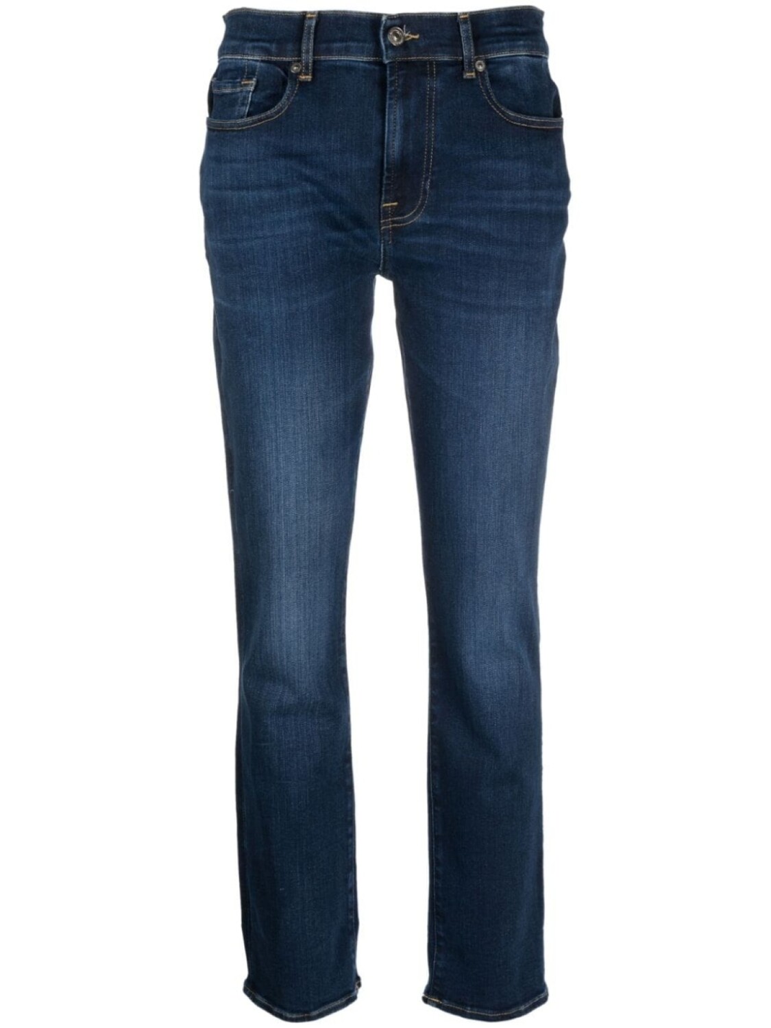 

7 For All Mankind укороченные джинсы Illusion средней посадки, синий