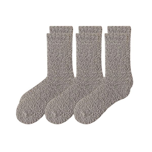 

Женские плюшевые носки 3 пары мягкие высоковорсовые теплые эластичные уютные зимние Anna-Kaci, Gray