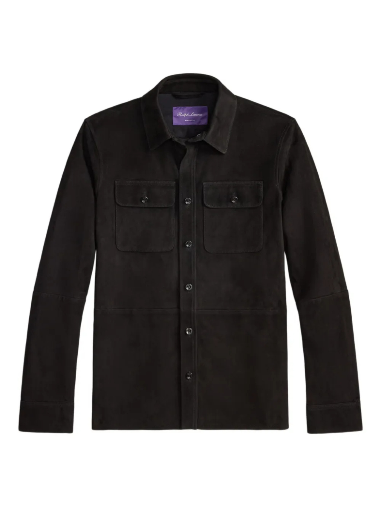 

Замшевая куртка Ralph Lauren Purple Label на пуговицах, черный