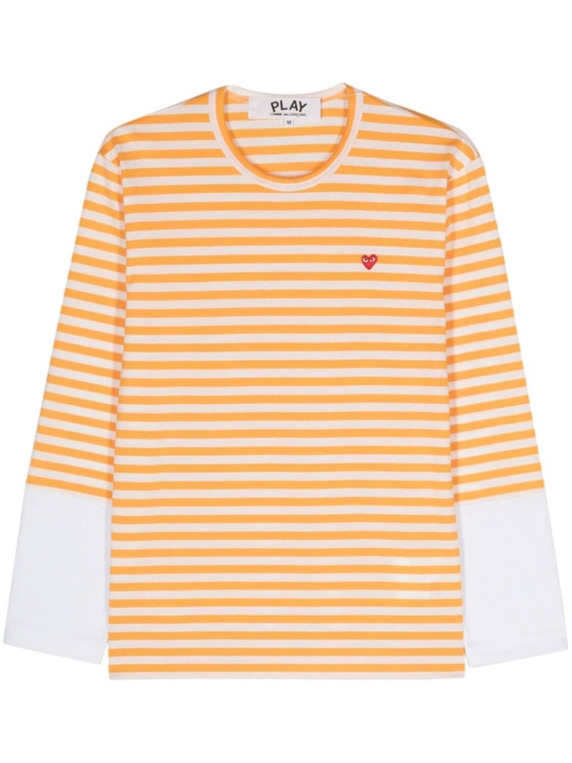 

Полосатая футболка с нашивкой Comme Des Garçons Play, желтый