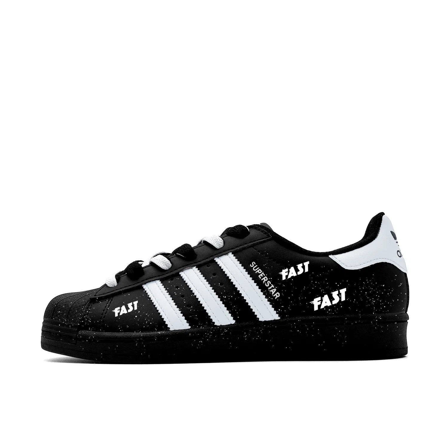 Кроссовки для скейтбординга Superstar 2 Fast Black Tide Leather Low top Kids' Skateboarding Shoes Black Teenagers Adidas Originals