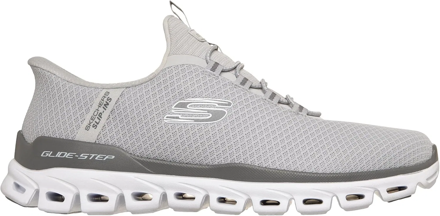Мужские кроссовки Skechers Glide-Step Noxus Hands Free без шнурков, Lightgrey — фото 4