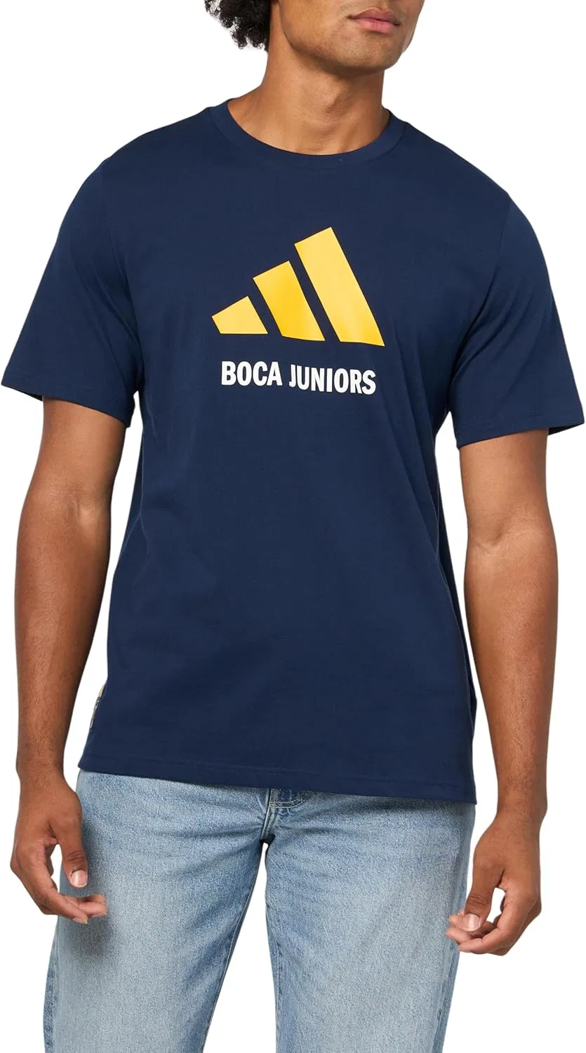 Мужская футболка Adidas Boca Juniors с сезонным графическим принтом, белый — фото 4