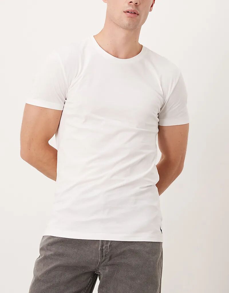 Комплект из 3 футболок Polo Ralph Lauren с логотипом Icon, белого цвета — фото 2