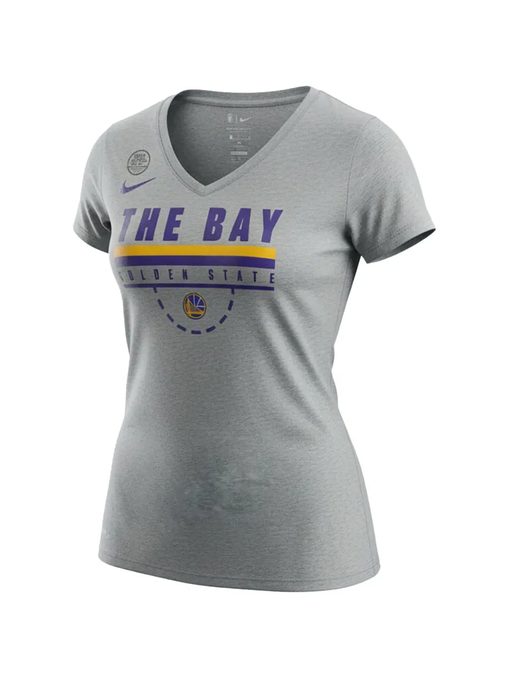 Футболка с V-образным вырезом NBA Golden State Warriors The Bay Nike, серый