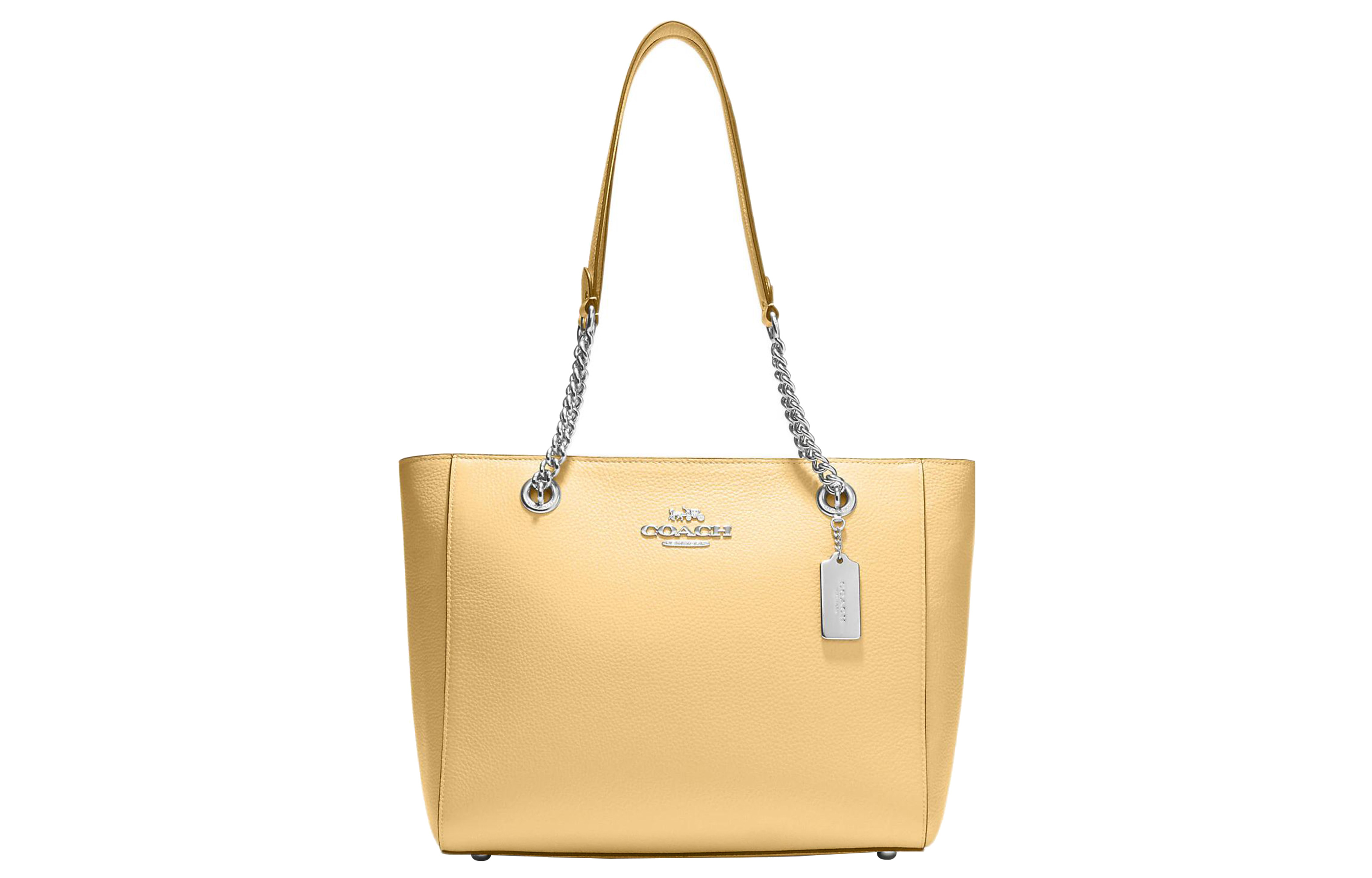 

Coach Женская сумка-тоут Cammie из зернистой кожи, сумка для покупок, дамская сумочка, сумка через плечо, желтого цвета