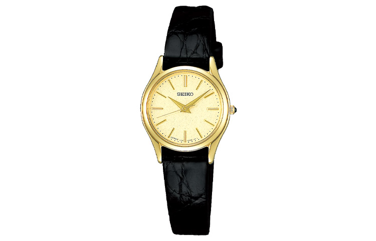

SEIKO Часы Quartz Movement Genuine Leather Strap Watch Women's Watch Gold Dial SWDL160, Gold Dial