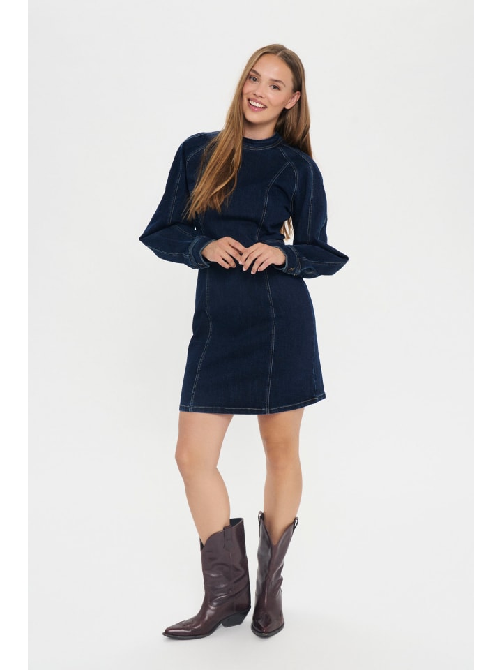 

SAINT TROPEZ Джинсовое платье NoeSZ приталенного кроя из темно-синего денима