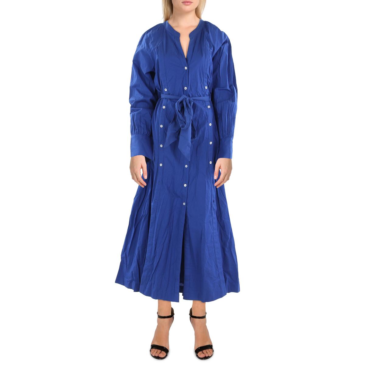 

Женское длинное платье макси с поясом Free People, цвет true blue