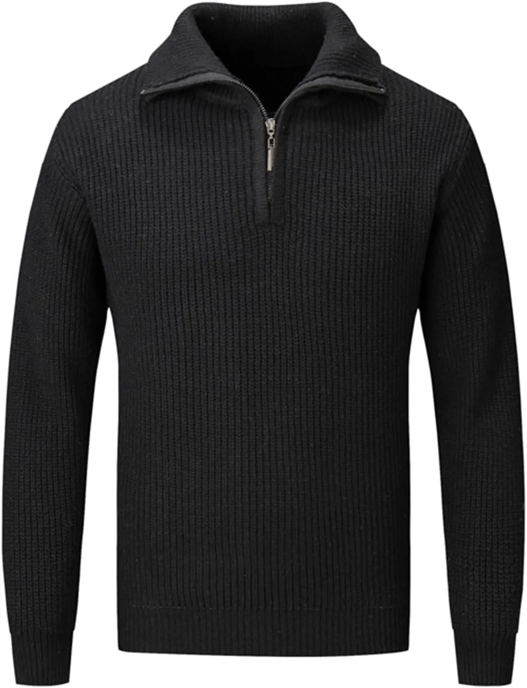 Мужской свитер с четвертью молнии Slim Fit длинный рукав