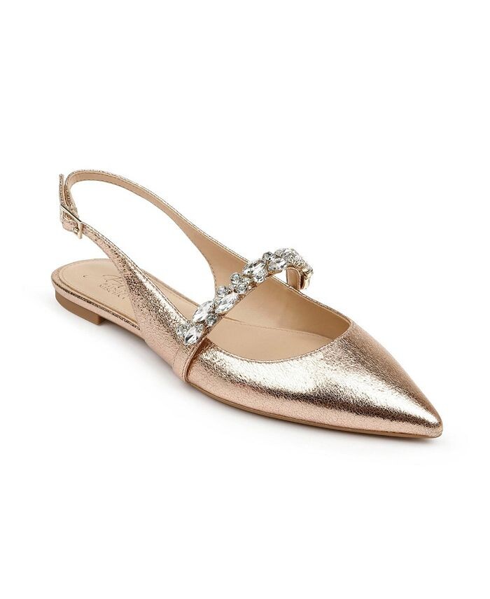 

Женские вечерние туфли на плоской подошве Bambi с открытой пяткой Jewel Badgley Mischka, золото, Черный, Женские вечерние туфли на плоской подошве Bambi с открытой пяткой Jewel Badgley Mischka, золото