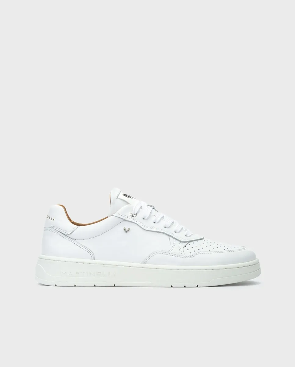 

Мужские кожаные спортивные туфли на шнуровке белого цвета Martinelli