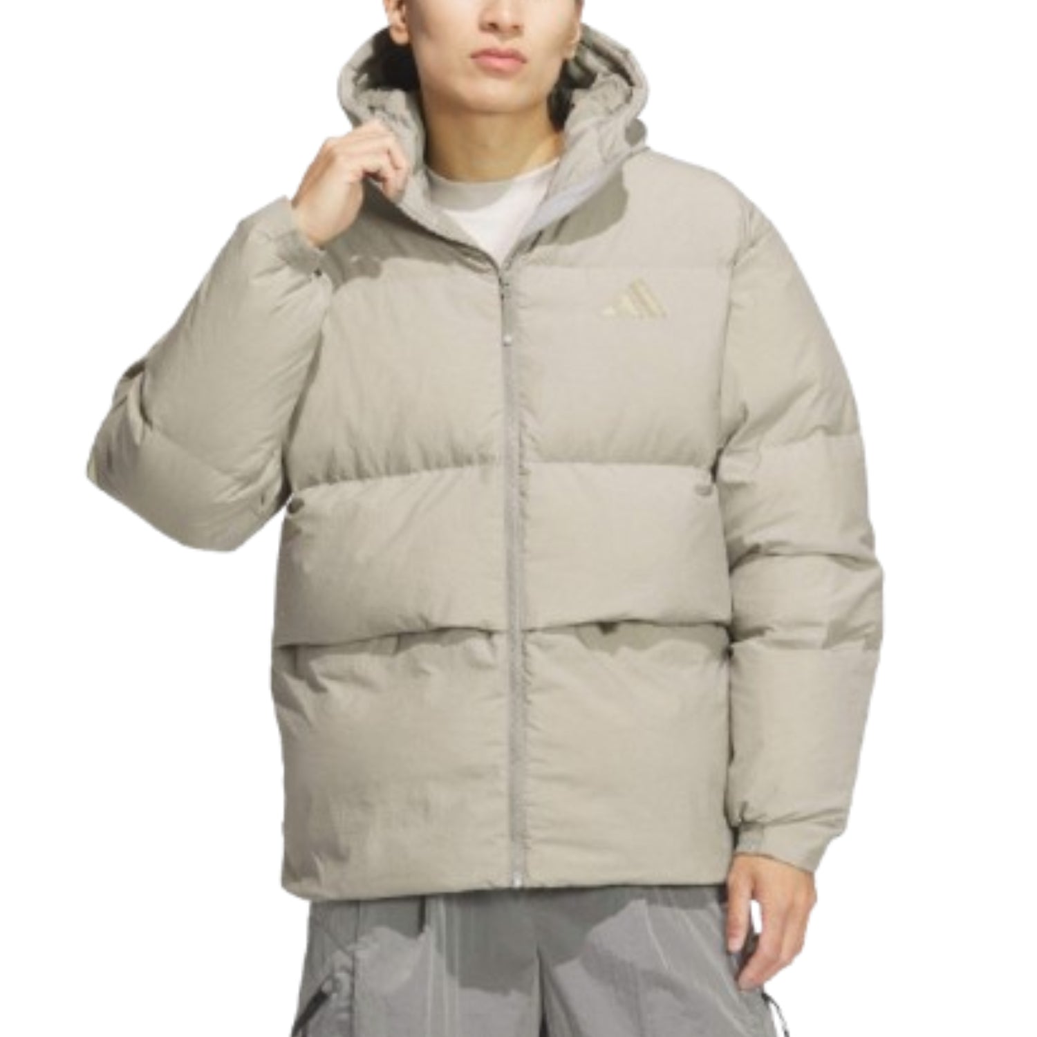 Пуховая куртка Adidas Basic Down Jacket 'Beige' — фото 2