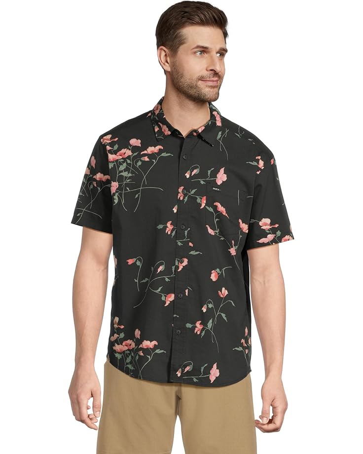

Рубашка RVCA Botanical Short, цвет Pirate Black