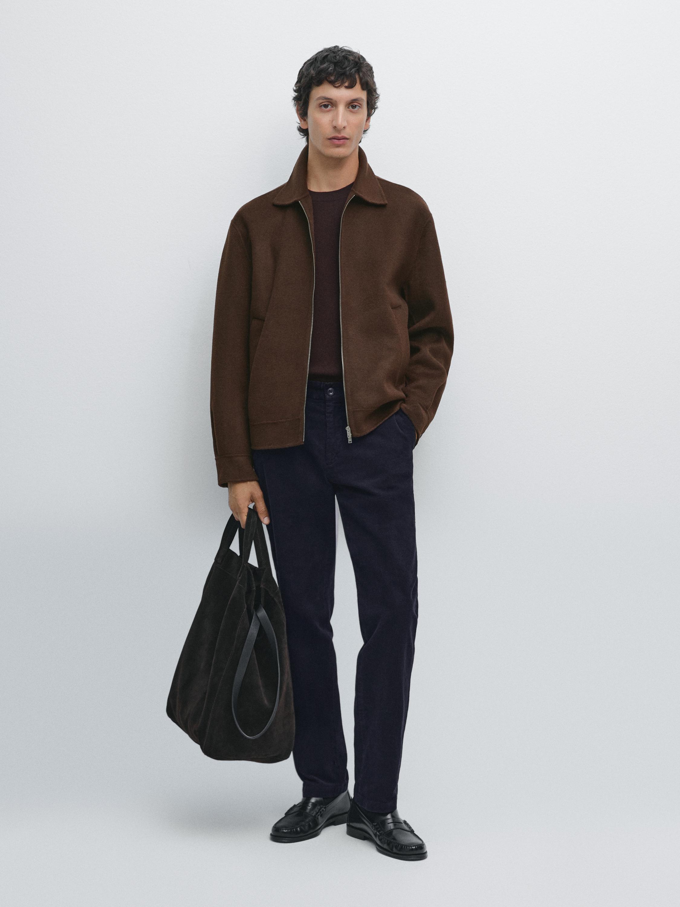 

Узкие вельветовые брюки Massimo Dutti, темно-синий