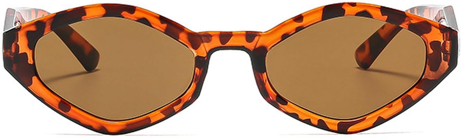 

Модные солнцезащитные очки-ромбы для женщин, ретро-очки коричневого цвета для мужчин, роскошные солнцезащитные очки неправильной формы, очки с защитой от УФ-излучения UV400 mincl, Leopard Brown