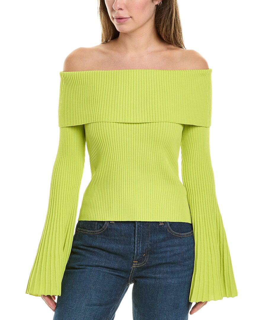 

BCBGMAXAZRIA Свитер с открытыми плечами, цвет lime punch
