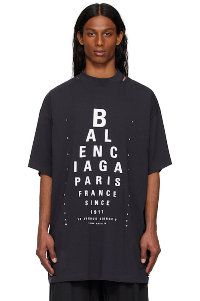 

Черная футболка Optical Oversize Balenciaga