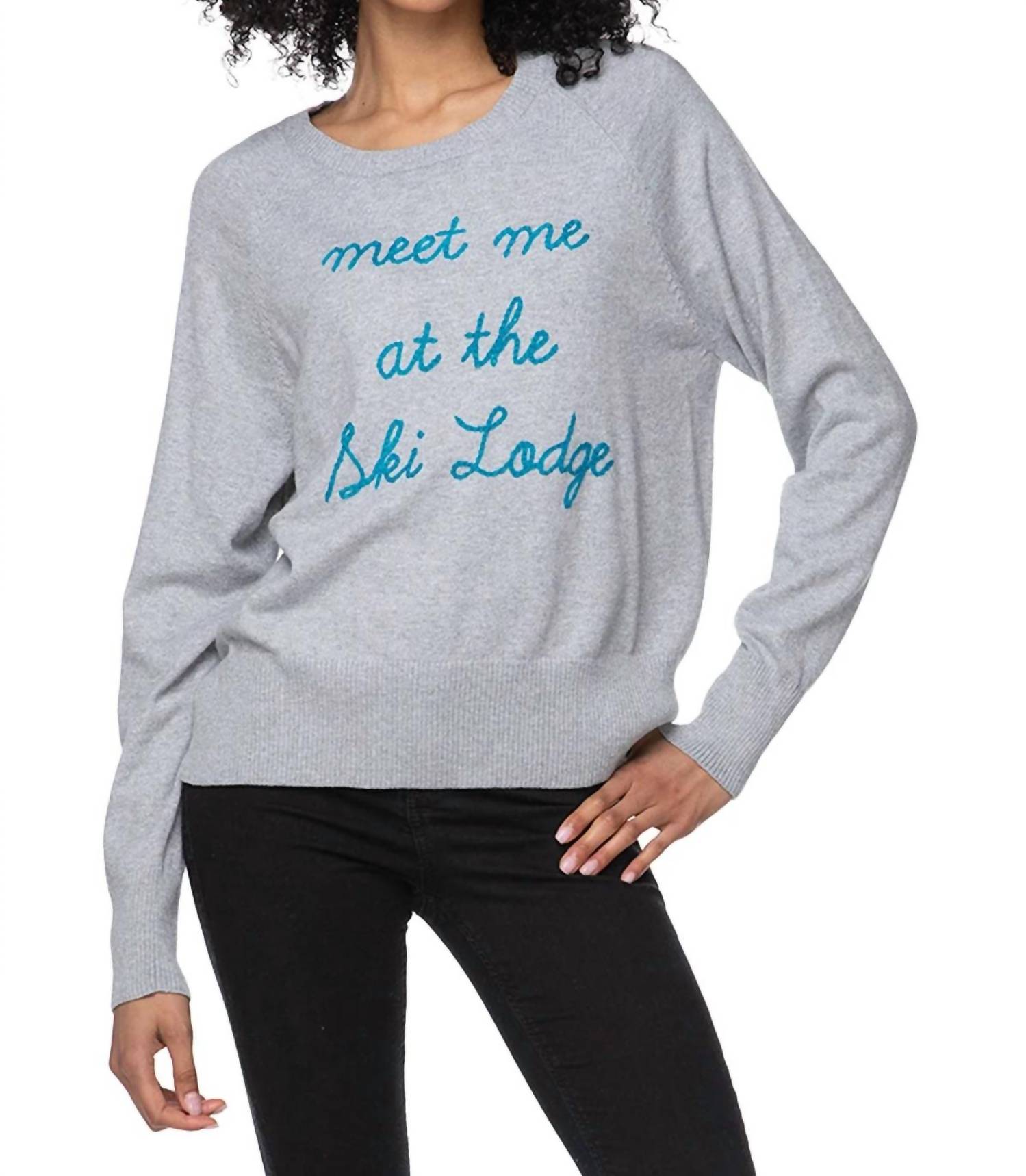 

Вышитый свитер Meet Me At The Ski Lodge golden sun